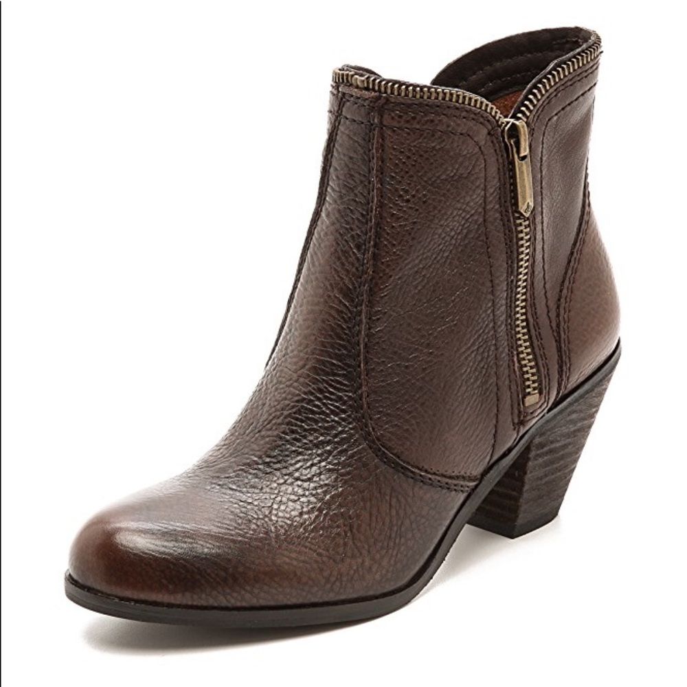 Sam Edelman Linden Zipper Trim Leather Booties